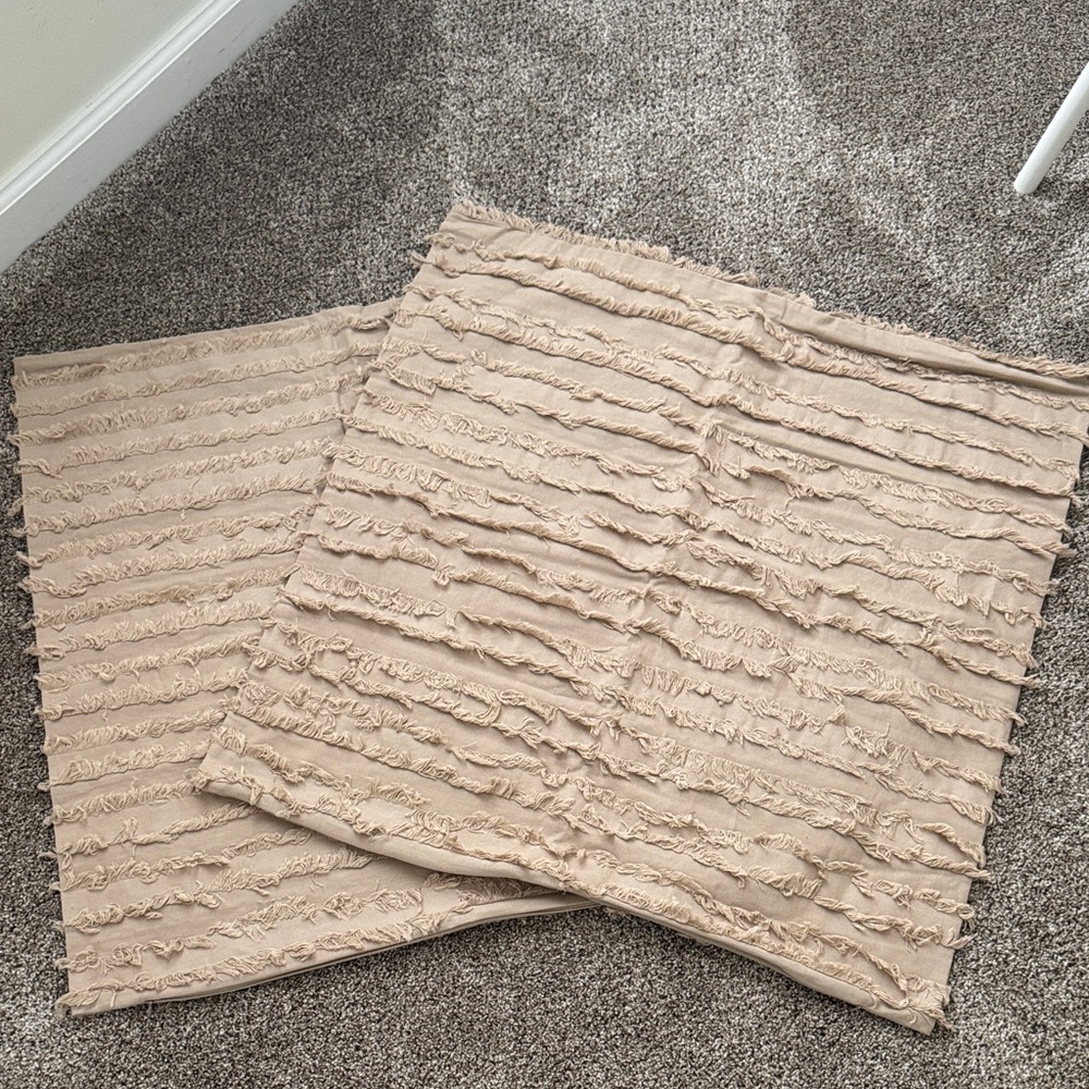 NWOT Light Brown Pillow Covers 25"x25"